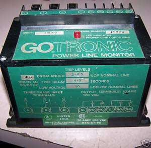 GOTRONIC GO 515100 POWER LINE MONITOR 480 VOLT 3 PHASE  
