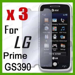 3x Clear LCD Screen Protector Cover For LG Prime GS390  