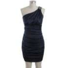 Speechless Junior’s Dress One Shoulder Prom Ruched Dark Blue