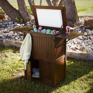 Southern Enterprises Inc. Outdoor Ice Box Cooler in Dark Brown Finish
