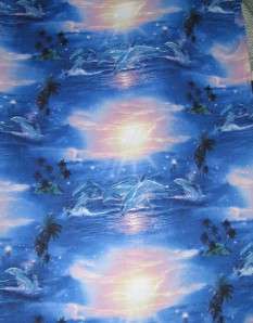 JUMPING DOLPHINS AT SUNSET~ Cotton Quilt Fabric  