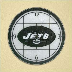  New York Jets Art Glass Clock