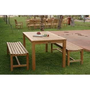 Anderson Collections Bahama 3 Piece Rectangular Dining Table Set with 