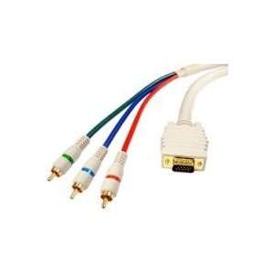  Cable, VGA, HD15M to 3 RCA, Component Video, 25 