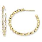 goldia Gold plated Sterling Silver In/Out CZ Post Hoop Earrings