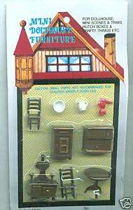 Miniature Dollhouse 1/4 Scale Kitchen Set / 9 Pc  