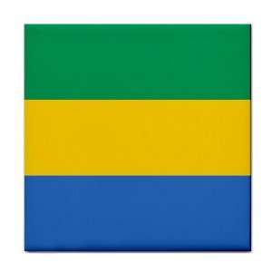 Gabon Flag Tile Trivet