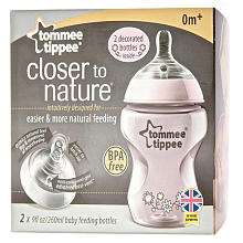 Tommee Tippee 2 Pack Closer to Nature 9oz Decorated Bottle   Girls 