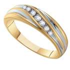 Sea of Diamonds 1/6 Carat Diamond 14k Two Tone Gold Mens Wedding Ring