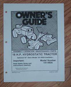   141 990A LAWN TRACTOR OWNERS MANUAL / ILLUSTRATED PARTS LIST  
