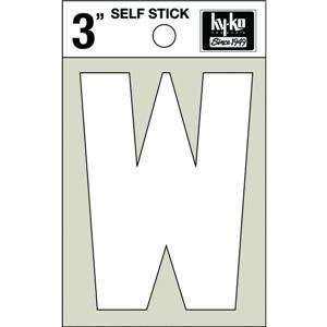  White Vinyl Die Cut Self Stick Letters, 3 WHT VINYL 