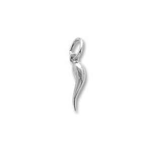  Italian Horn Charm in White Gold Jewelry