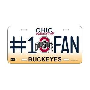  Ohio State Buckeyes #1 Fan Metal License Plate *SALE 