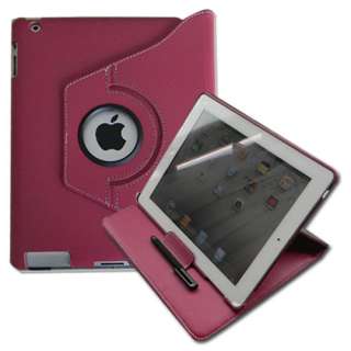 The New iPad 3 360° Rotating Magnetic PU Leather Case Cover Stand W 