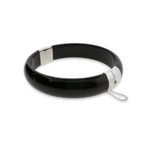  Black Onyx and Sterling Silver Bangle Eves Addiction Jewelry
