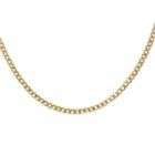 10K Yellow Gold and Sterling Silver Curb Chain Necklace 20