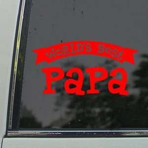  Worlds Best Papa Red Decal Car Truck Window Red Sticker 