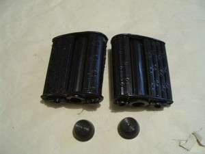 nos pedal car pedals teardrop type molded black plastic 7/16  