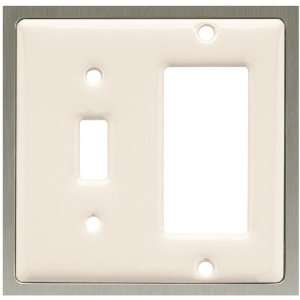   63985 Ceramic Insert Single Switch/Decorator Wall Plate, Bisque