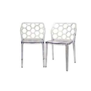   Furniture  Honeycomb Clear Acrylic Modern Dining Chair