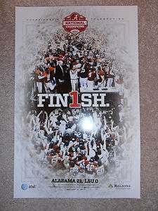 2011 Alabama Football National Championship Poster RARE  