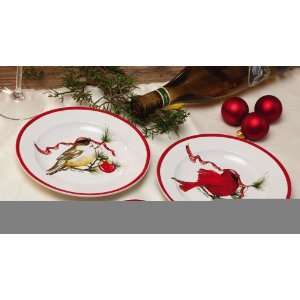  Set of 4 Round Ceramic Salad Plates A Peaceful Christmas 