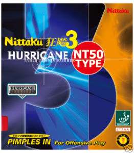 Nittaku Hurricane 3 NT50 rubber table tennis ping pong  