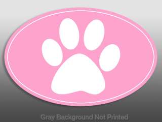 Oval Pink Paw Print Sticker   dog decal girls paws dogs  