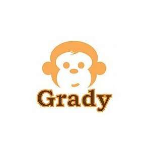   Wall Sticker for Kids Orange Monkey with Personalized Name Baby