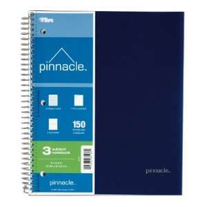  TOPS Pinnacle 3 Subject Notebook, 8.5 x 11 Inch, College 