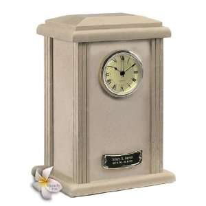    Cream Wash Clock Tower Marble Cremation Urn