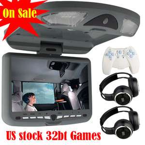LCD Car Roof Mount Ceiling DVD Player FM Free Gifts  
