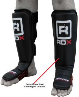   RDX PRO ADVANCE PAIR OF SMALL COW HIDE LEATHER GEL SHIN INSTEP
