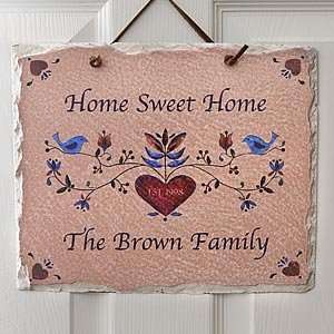    Home Sweet Home Personalized Slate Wall Sign