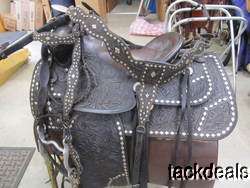Vintage Silver Horn Parade Saddle Set Bridle & Breastcollar Near Mint 