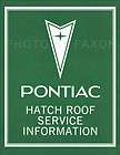 Pontiac Grand Prix T top Repair Shop Manual 1976 1977 1978 1979 Roof 