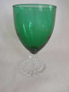 Anchor Hocking Green Glass Boopie Bubble Foot Christmas  