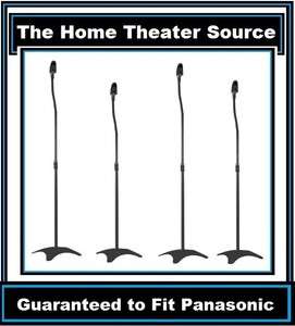 Set Four(2 Pair)4 Black Surround Sound Speaker Stand Fits Panasonic 