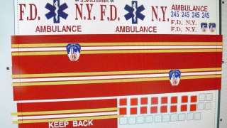 Big city fire department. Ambulance Decals 124 Custom  