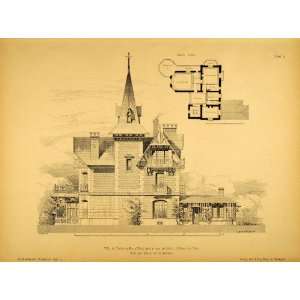 1891 Prints House Choisy au Bac France Architecture   Original 