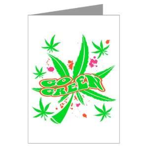  Greeting Cards (20 Pack) Marijuana Go Green Neon 