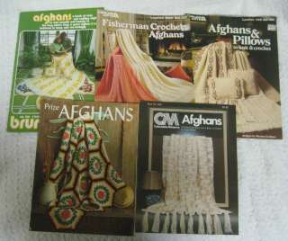   Vintage AFGHAN CROCHET Pattern Booklets Leaflets Leisure Arts Columbia
