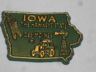 Iowa State Map Magnet Corn Tractor Windmill Green  