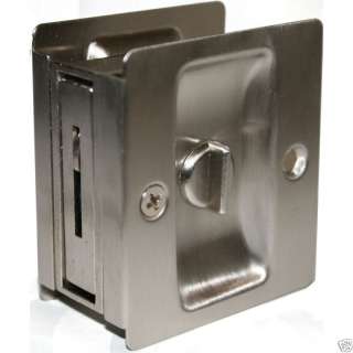 Privacy Satin Nickel Pocket Door Pull Lockset Lock  
