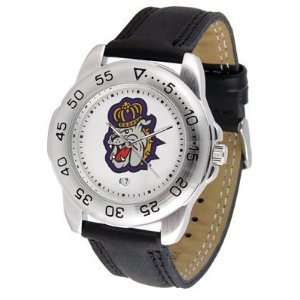 James Madison Dukes Suntime Mens Sports Watch w/ Leather Band   NCAA 