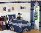 BLUE NAUTICAL SAILBOAT KIDS TWIN SIZE BED BEDDING COMFORTER SET FOR 
