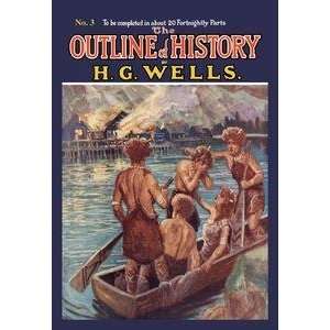  Vintage Art Outline of History by HG Wells, No. 3 Tragedy 