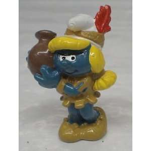   Pvc Figure  Smurfs Smurfette Thanksgiving Indian Toys & Games