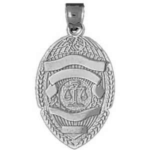POLICE BADGE charm .925 sterling silver #22  