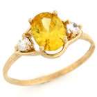 Jewelry Liquidation 10k Solid Yellow Gold 8x6 Mm Oval Yellow CZ 